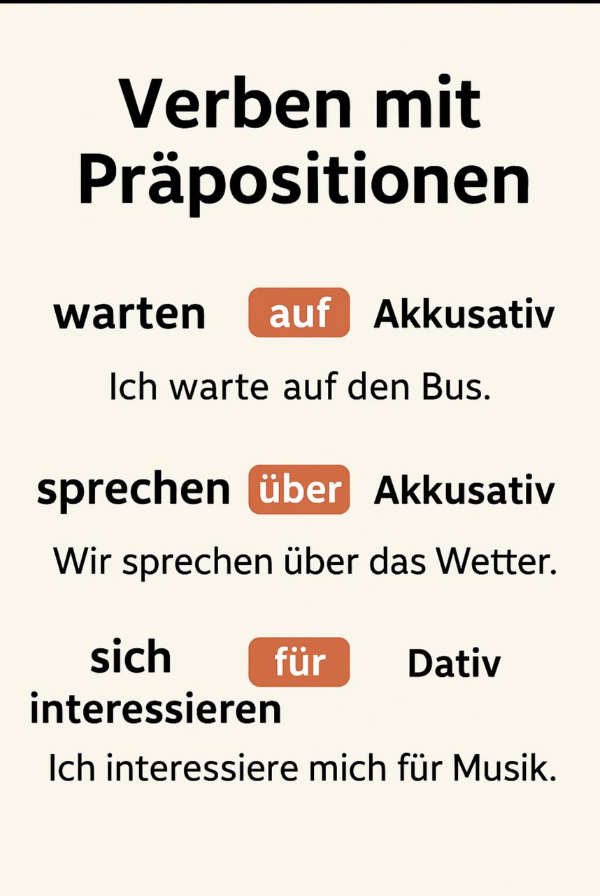 Verben mit Präpositionen/افعال با حرف اضافه خاص